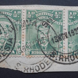Rhodesia Admiral HalfPenny strip with SELUKWE (DC) postmark