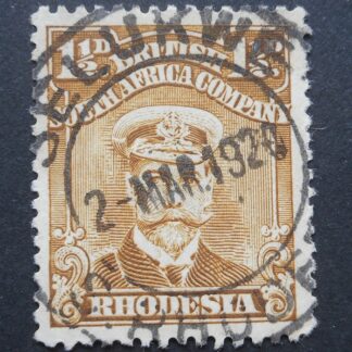 Rhodesia Admiral One and a HalfPence with SELUKWE (DC) postmark