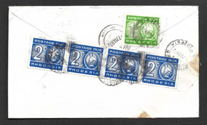 South Africa 1972 Cover to Rhodesia taxed and 9c of Postage Dues added - Image 2
