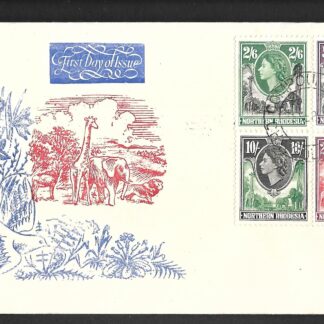 Northern Rhodesia 1953 QEII definitives SG 61-74 on three illustrated first day covers