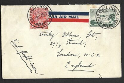 Australia 1929 First Flight cover Perth to Adelaide
