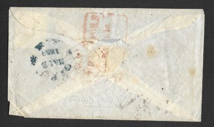 India 1852 local cover to 2nd Redt MLC with back stamps - Image 2