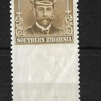 Southern Rhodesia 1924 Admiral One and a HalfPence imperf to margin mint