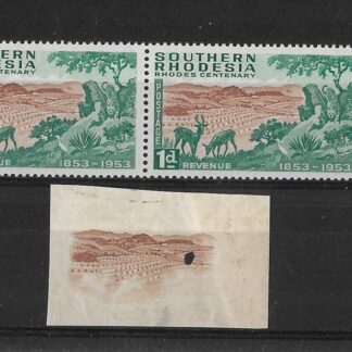 Southern Rhodesia 1950 One Penny Printers proof of the Vignette