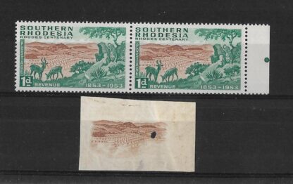 Southern Rhodesia 1950 One Penny Printers proof of the Vignette