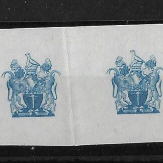 Southern Rhodesia 1954 QEII Revenues Two Shillings Printers proofs pair mint