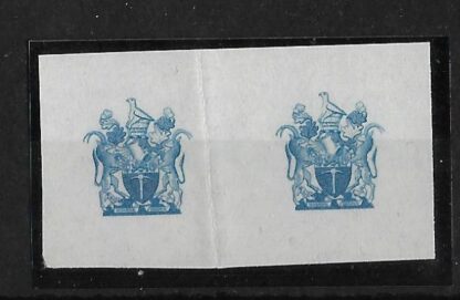 Southern Rhodesia 1954 QEII Revenues Two Shillings Printers proofs pair mint