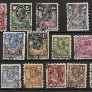 Northern Rhodesia 1925 GV definitive set SG 1-17 used