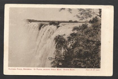 Rhodesia HG 11a Post Card Victoria Falls In Flood showing Spray Mist unused