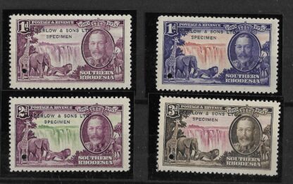 Southern Rhodesia 1935 GV Silver Jubilee four colour trials in unissued colours