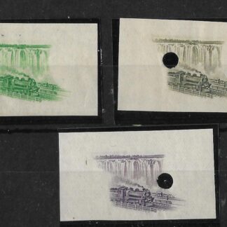 Southern Rhodesia 1937 GVI Coronation printers proofs centre vignettes in issued colours mint