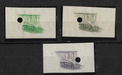 Southern Rhodesia 1937 GVI Coronation printers proofs centre vignettes in issued colours mint