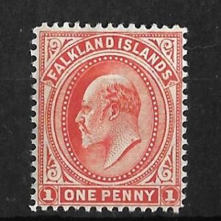 Falkland Islands 1904 EVII One Penny SG 44e unmounted mint