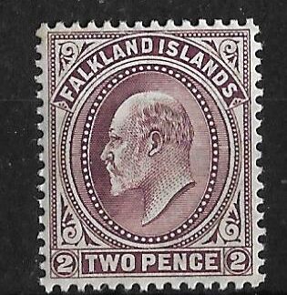 Falkland Islands 1904 EVII Two Pence SG 45 unmounted mint