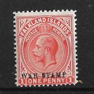 Falkland Islands 1921 GV War Tax One Penny SG 71b unmounted mint