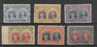 Rhodesia Double Heads Clandestine Roulettes six values to One Pound unmounted mint