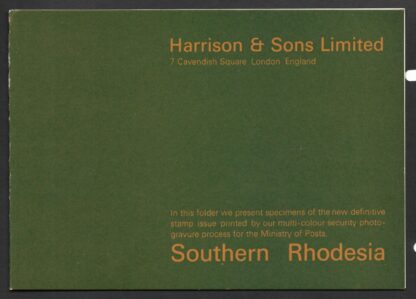 Southern Rhodesia 1964 Definitive mounted in Harrison & Sons Presentation Folder