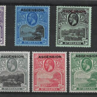 Ascension 1922 GV overprint set SG 1/9 mint