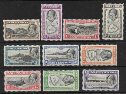Ascension 1934 GV Halfpenny to Five Shillings set SG 21/30 mint