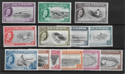 Ascension 1956 QEII Halfpenny to Ten Shillings SG 57/69 unmounted mint