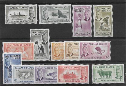 Falkland Islands 1952 GVI Halfpenny to One Pound SG 172/185 /mint