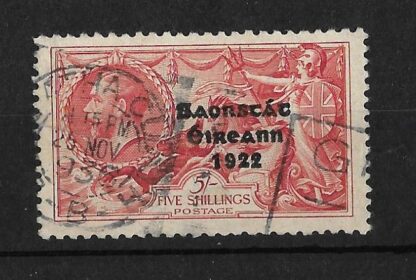 Ireland 1922 GV Five Shillings Seahorse SG 65 used