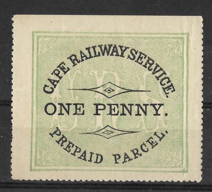 South Africa Cape Colony One Penny Cape Railway Prepaid Parcel label mint