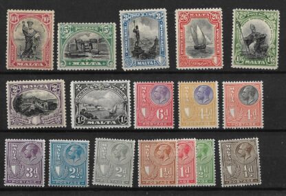 Malta 1926 GV Halfpenny to Ten Shillings SG 157/172 mint