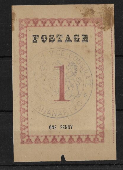 Madagascar 1886 QV One Penny SG 28 fine used