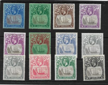 St Helena 1922 GV Ships Halfpenny to Two Shillings SG 97/108 mint
