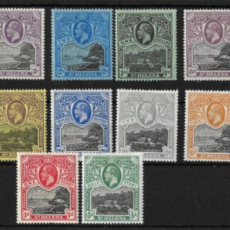 St Helena 1912 GV Halfpenny to Three Shillings SG 72/81 mint