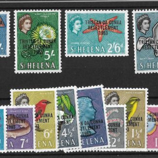 Tristan Da Cunha 1963 QEII resettlement issue SG 55/67 unmounted mint