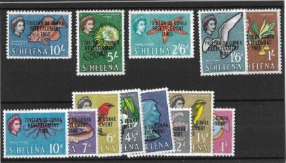 Tristan Da Cunha 1963 QEII resettlement issue SG 55/67 unmounted mint