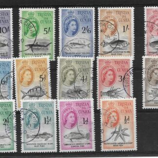 Tristan Da Cunha 1960 QEII Halfpenny to Ten Shillings SG 28/41 fine used