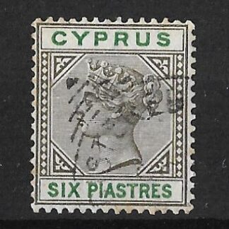 Cyprus QV 1894 Six Piastres SG 45 fine used