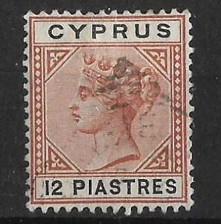 Cyprus QV 1894 Twelve Piastres SG 47 fine used