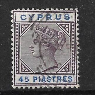 Cyprus QV 1894 Forty Five Piastres SG 49 fine used