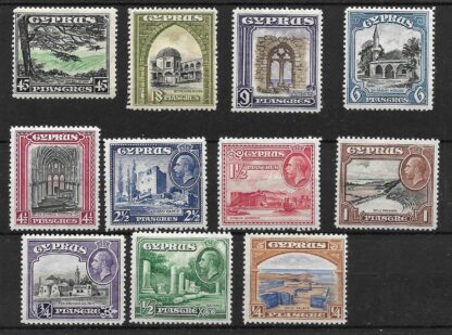 Cyprus GV 1934 issue SG 133/143 mint