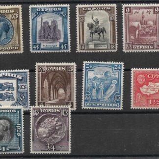 Cyprus GV 1928 issue SG 123/32 mint