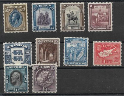 Cyprus GV 1928 issue SG 123/32 mint