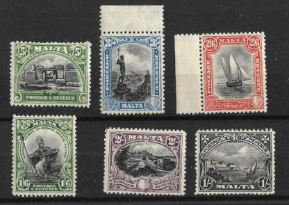 Malta GV 1930 issue SG 203/208 unmounted mint