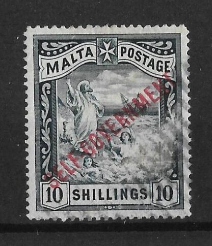 Malta GV 1922 Ten Shillings SG 121 used