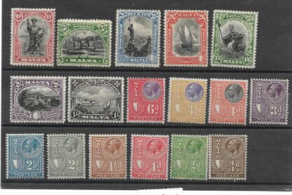 Malta GV 1926 issue SG 157/172 mint