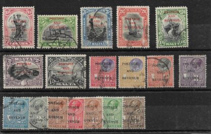 Malta 1928 GV issue SG 174/192 used