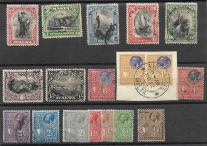 Malta 1930 GV issue SG 193/209 used