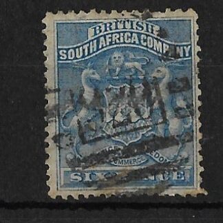 Rhodesia 1892 Six Pence with Barred Oval 920 postmark