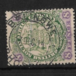 Rhodesia 1896 Eight Pence with BELINGWE (DC) postmark