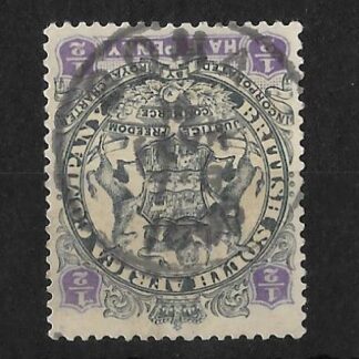 Rhodesia 1896 Halfpenny with BOMA postmark
