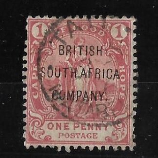 Rhodesia 1896 One Pemy Cape overprint with TATI (SC) postmark