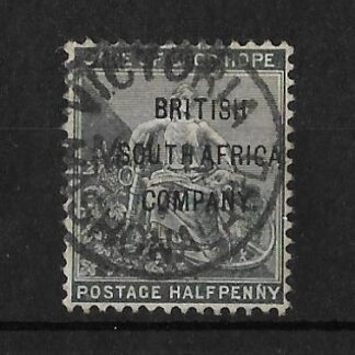 Rhodesia 1896 Halfpenny Cape overprint with VICTORIA (SC) postmark